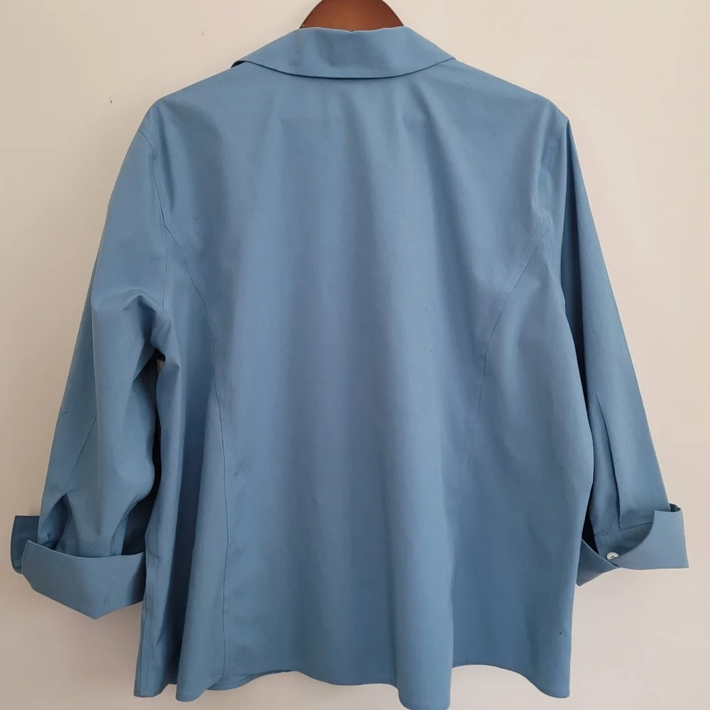 Talbots Blue Button-Up Blouse - Picture 4 of 9